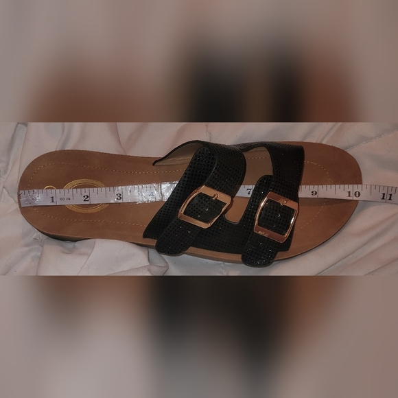 Women's Black Sandals with Buckled Top Sz.40 - Picture 4 of 5